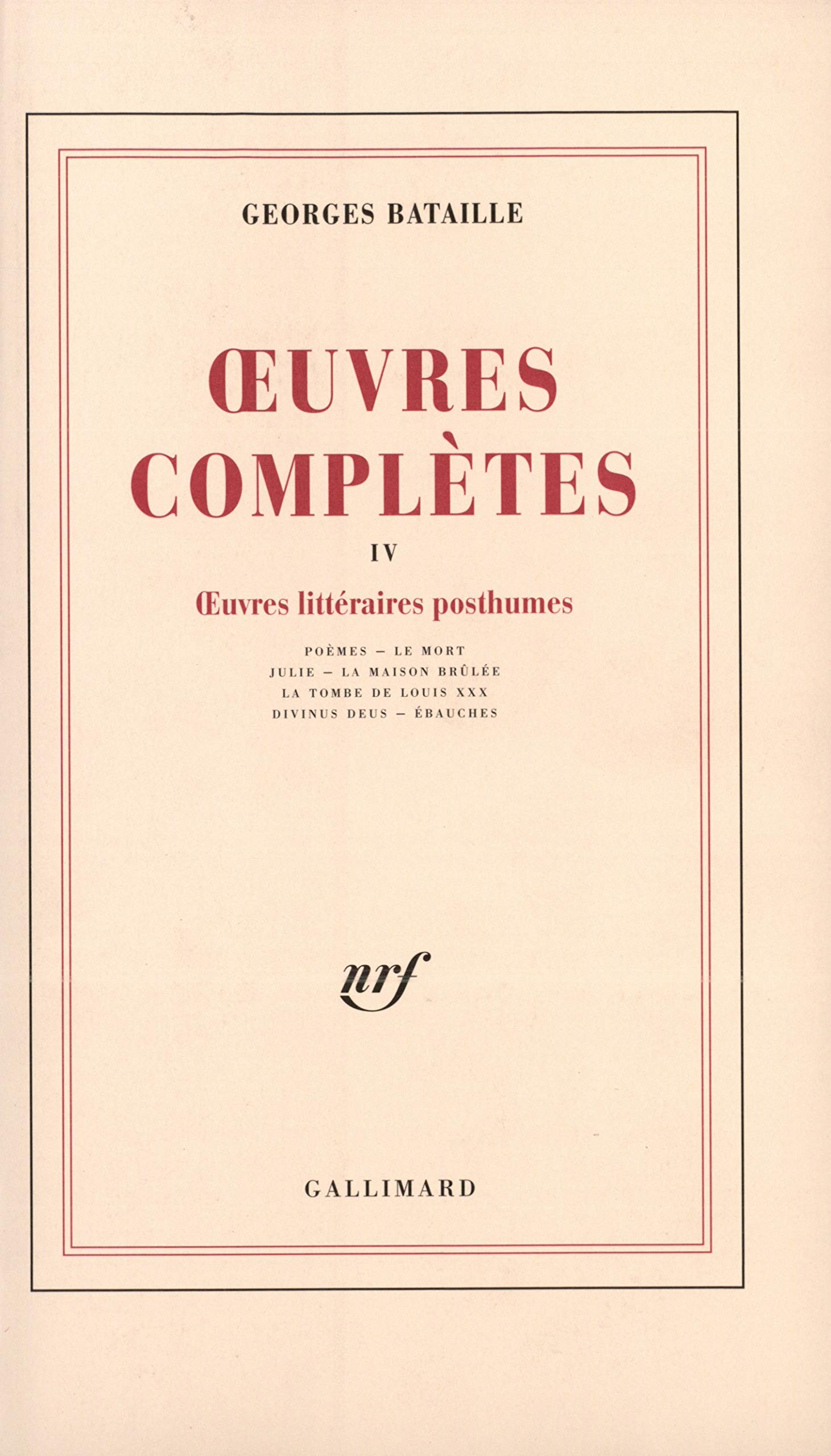 Amazon | Oeuvres completes 4: Divers recits, poemes, fragments
