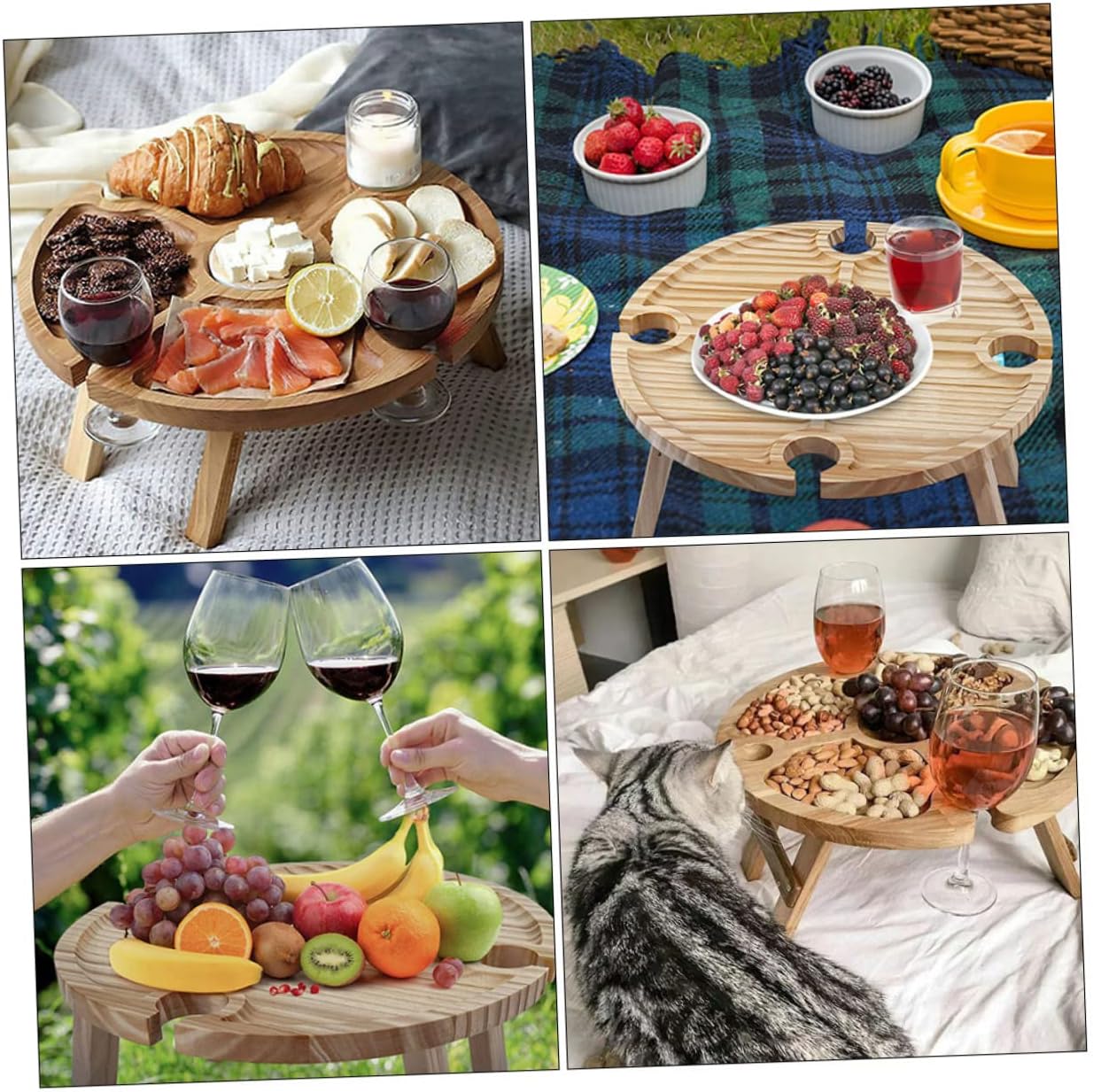 Outdoor Folding Picnic Table Bottle Rack Lightweight Portable Beach Table for Camping Travel and Wine Festivals Convenient and Compact Design