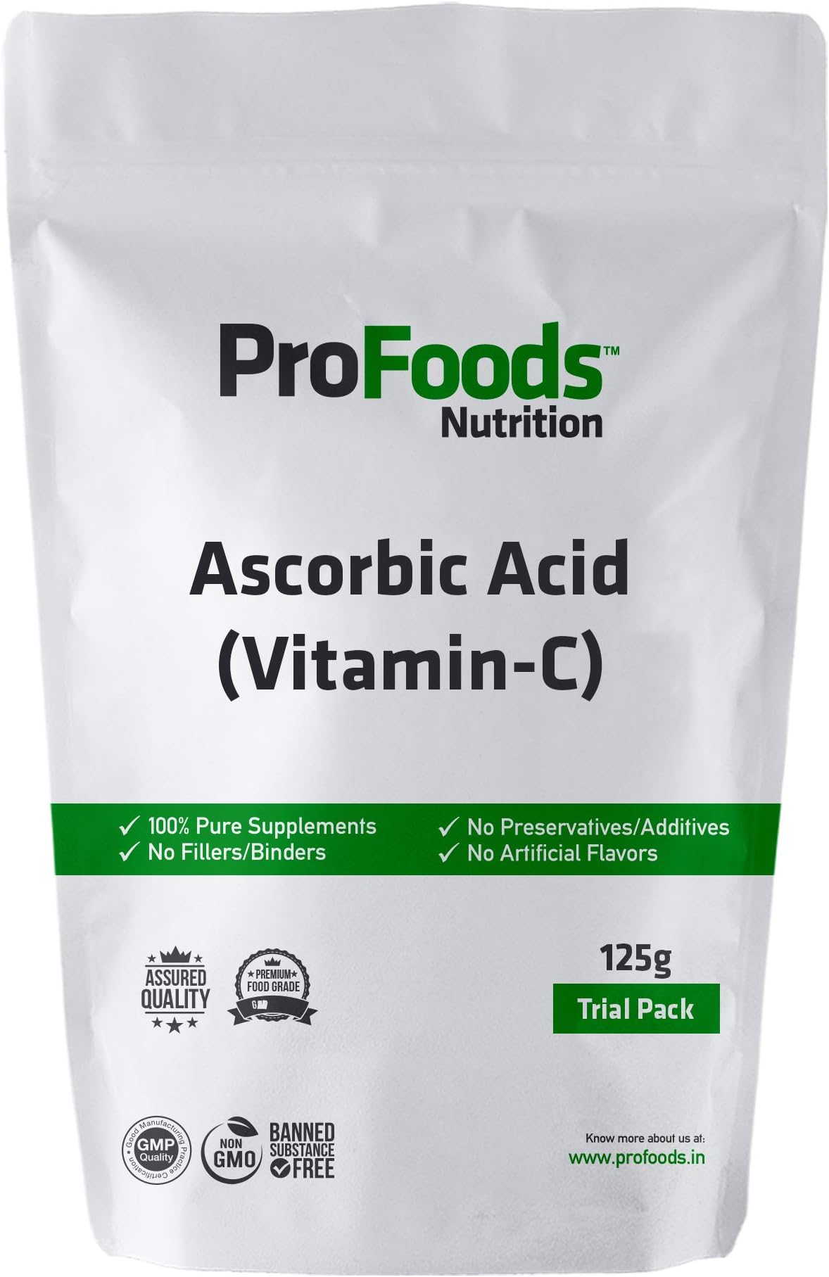 Profoods Ascorbic Acid (Vitamin C) (125 grams)
