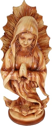 Miniatura 7 de Ebros Gift Escultura católica inspiradora de Nuestra Señora de Guadalupe en acabado de madera sintética, 14 pulgadas de alto, figura de resina