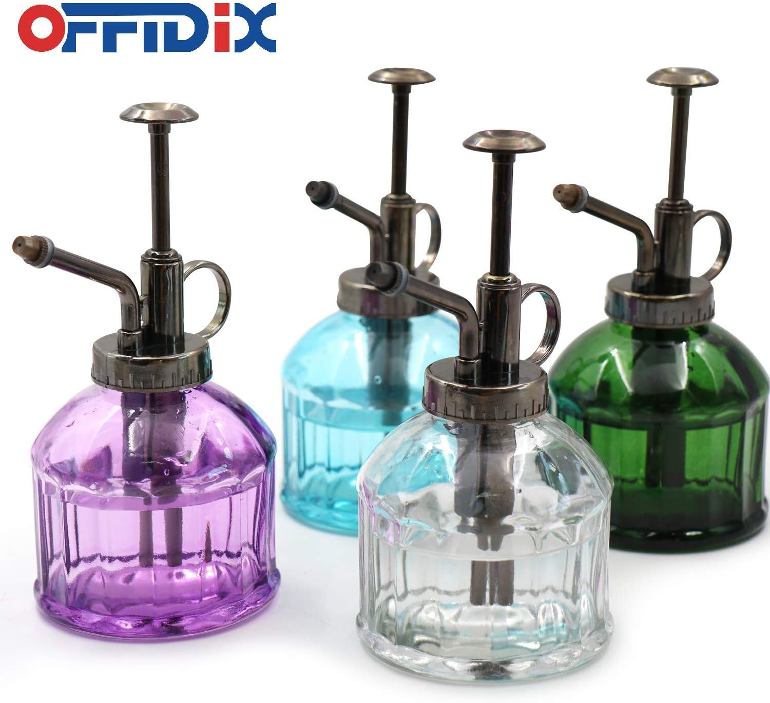 OFFIDIX Glass Plant Mister,Small Plant Spray Bottle with Plastic Top Pump for houst Plant