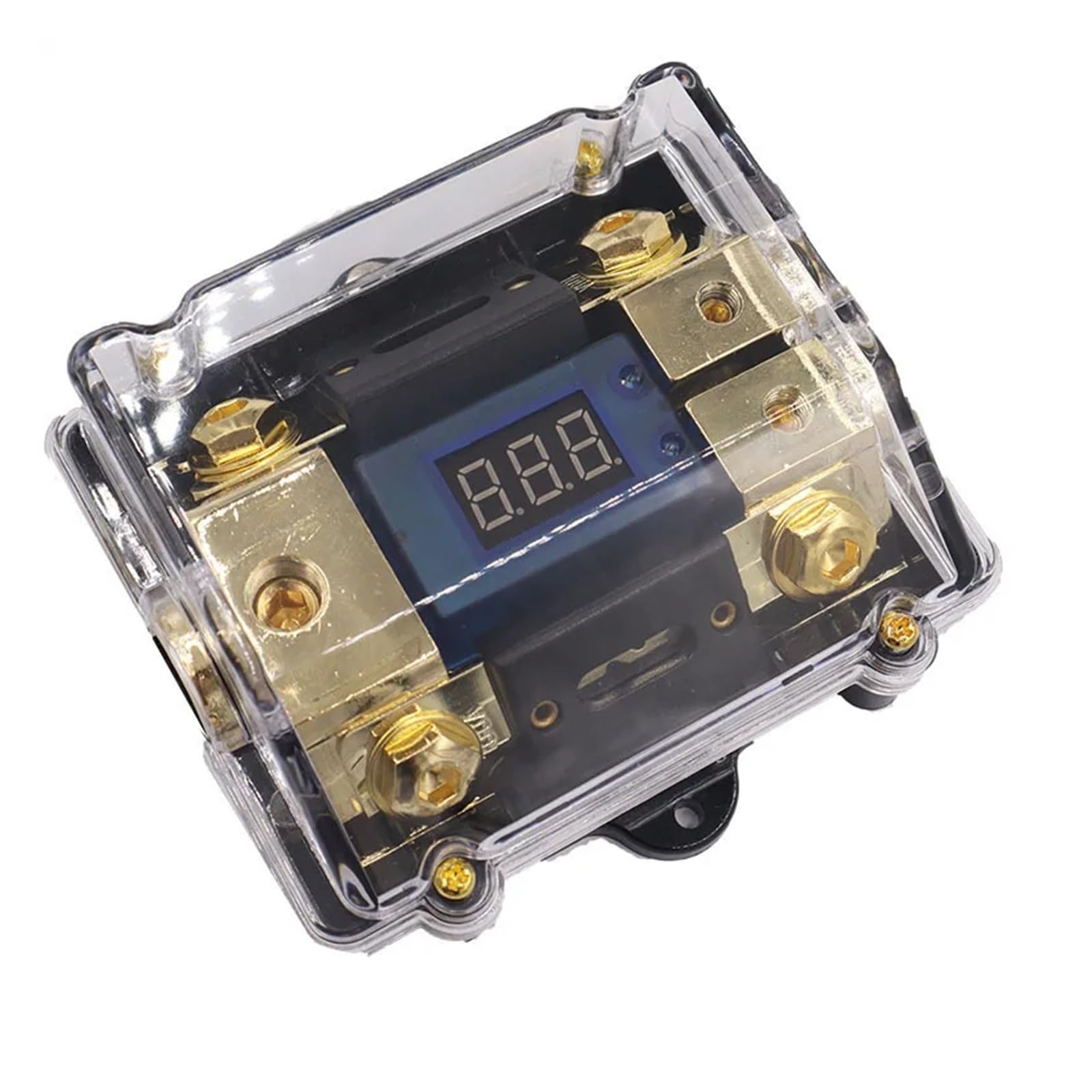 Porte-fusible transparent audio avec affichage numérique LED 2 voies