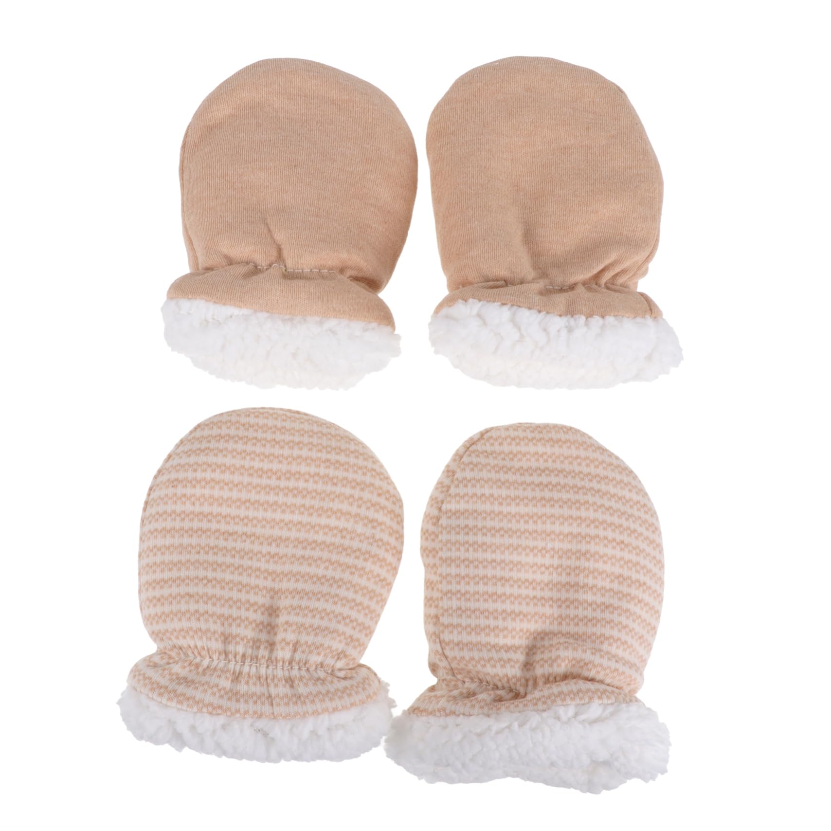 NOLITOY 2 Pairs Infants Anti-scratch Gloves Long-lasting Stretchy Newborn Protection Baby Supplies Soft Material