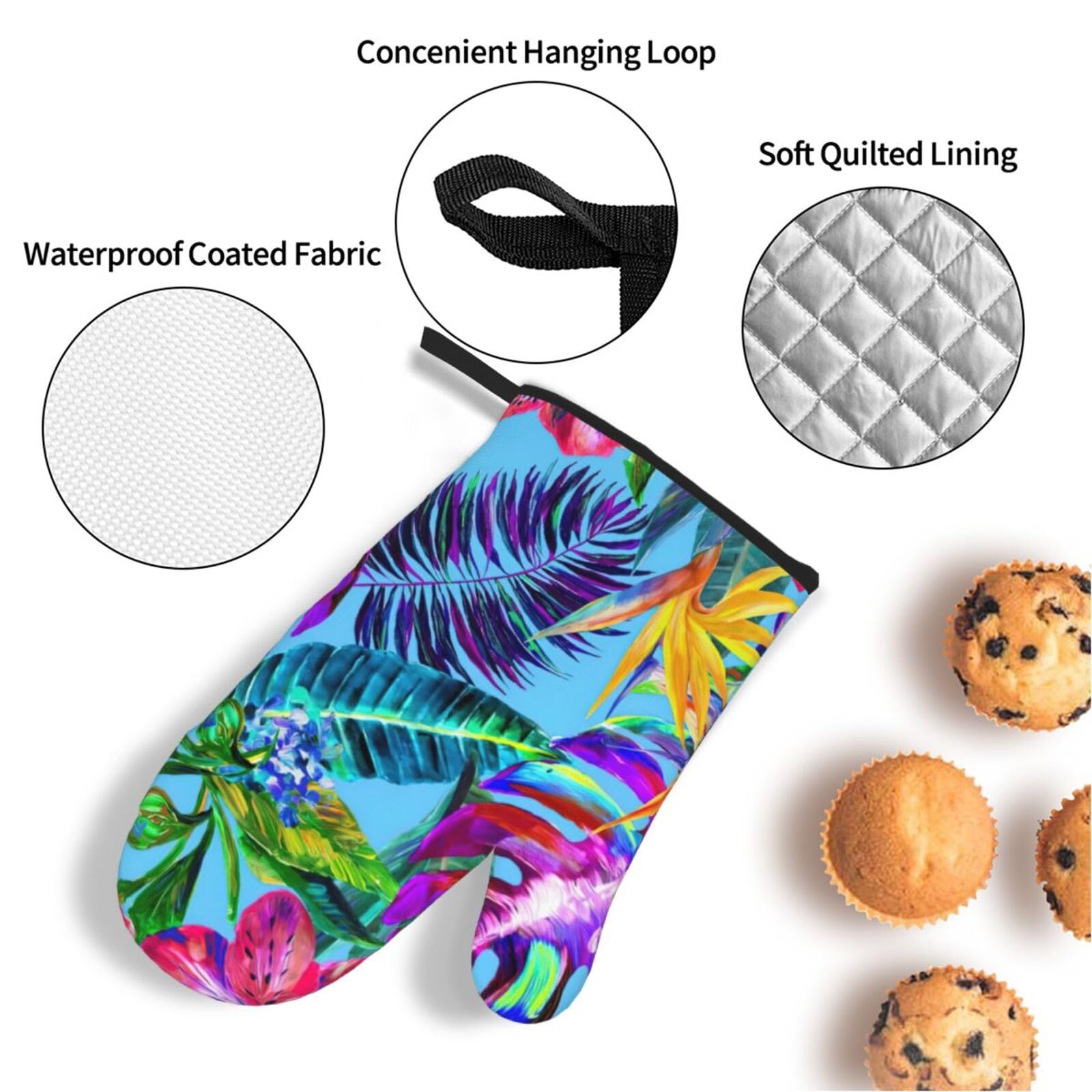 Lot De 4 Maniques Et Maniques Hawaïennes Feuilles Tropicales - Résistantes à La Chaleur