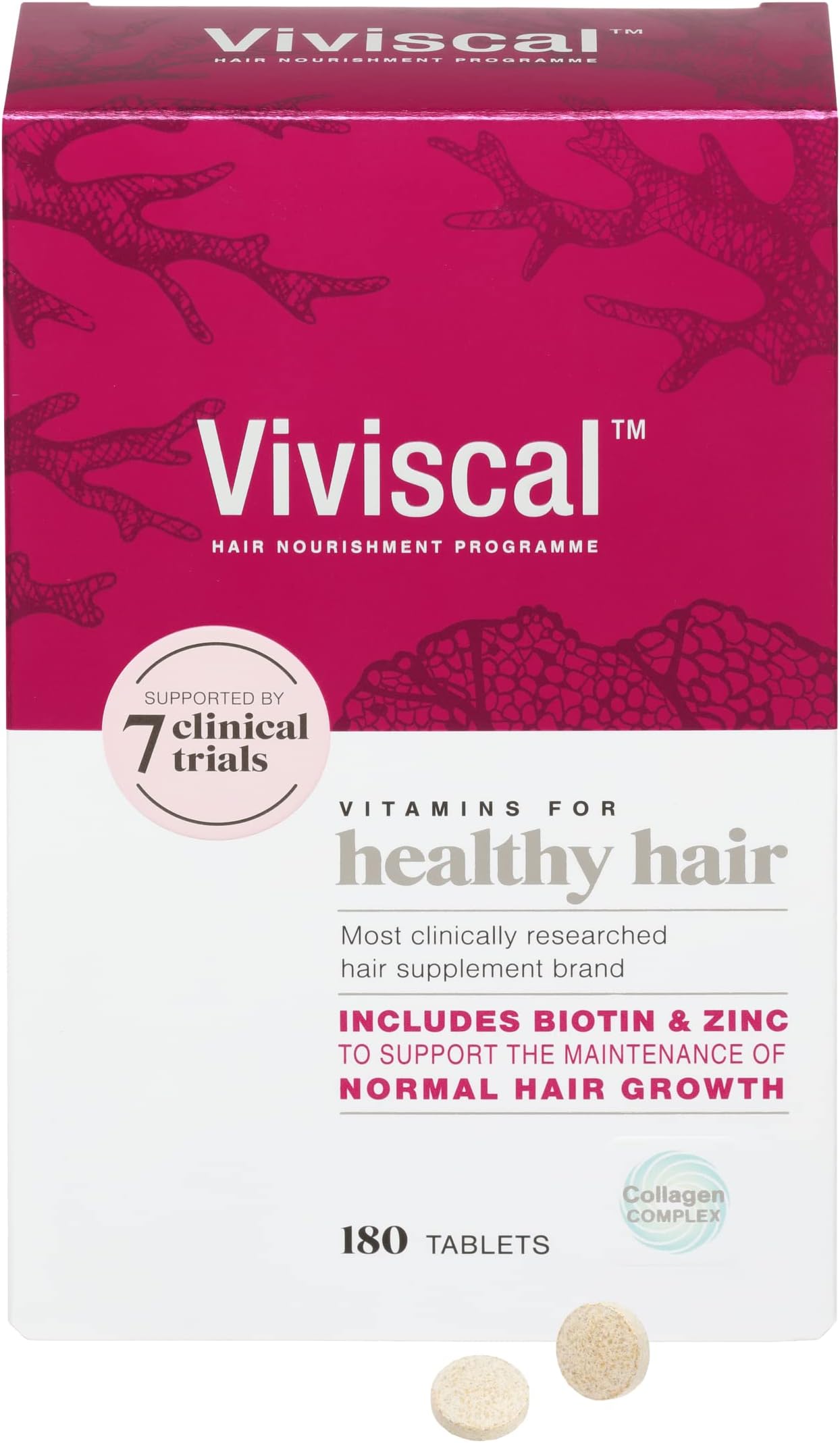 – Viviscal Biotin Hair Supplement For Women, Pack of 180 Biotin & Zinc Tablets, Natural Ingredients with Rich Marine Protein Complex AminoMar C, Contributes to Healthy Hair Growth (3 Month Supply)