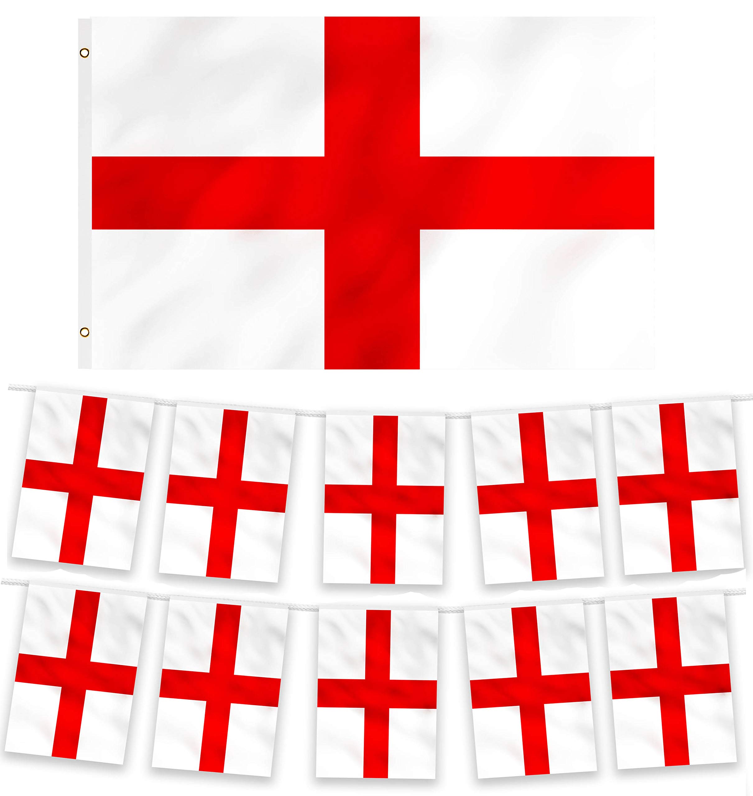 Large 76x50cm England Flag - St George English Cross, Football World Cup Pub Party Decor