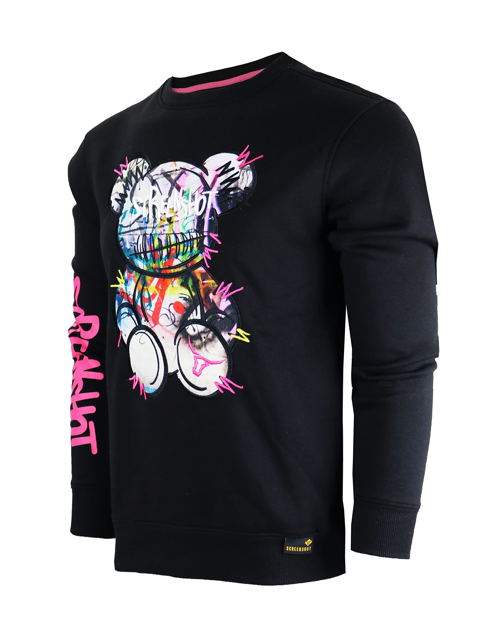 SCREENSHOTMens Urban NYC Graffiti Hip Hop Fleece Pullover Active Fashion Crew Neck Sweatshirt Top