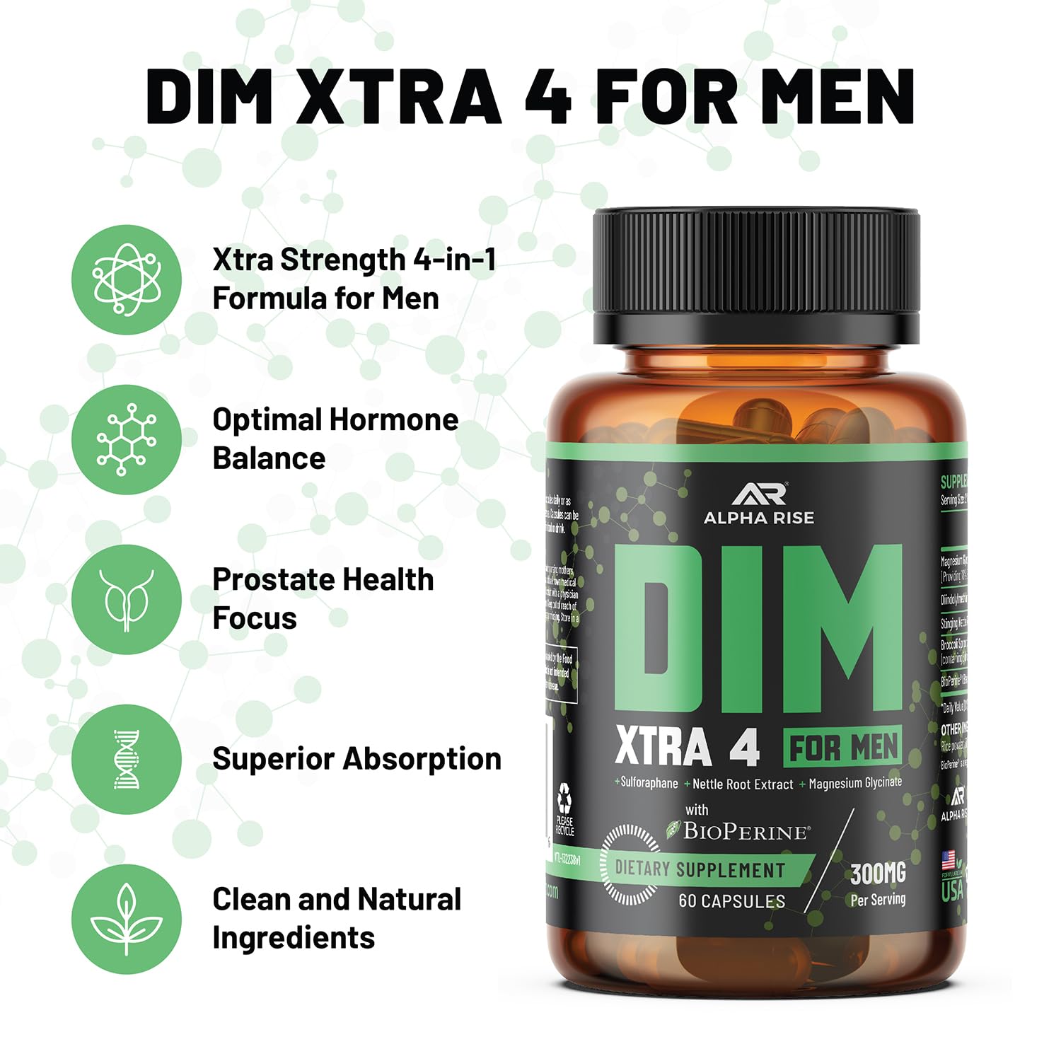DIM Supplement for Men, Estrogen Blocker & Aromatase Inhibitor, 60 Caps — Amazon image 2
