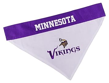 NFL Dog Bandana - Minnesota Vikings Reversible PET Bandana. 2 Sided Sports Bandana with a Embroidery Team Logo, Large/X-Large. - 2 Sizes & 32 NFL Teams Available