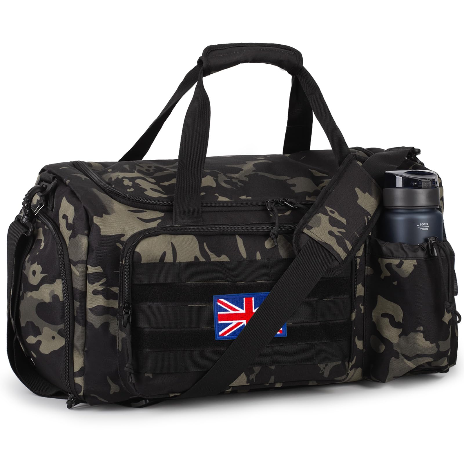 Bunnychic Tactical Gym Bag for Men, 60L Large Duffle Holdall Bag for Travel
