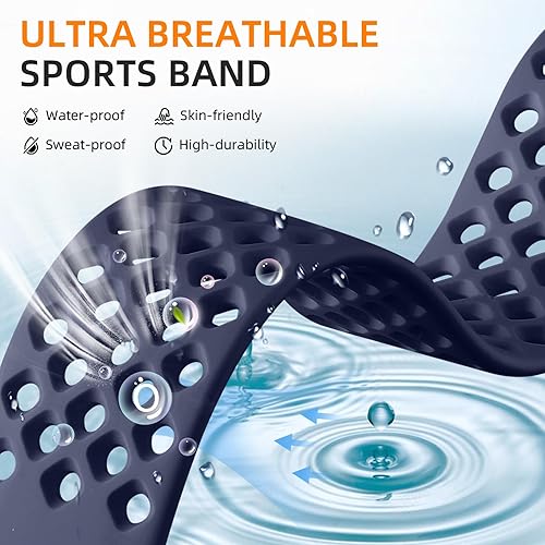 Miniatura 3 de Getino Correa deportiva compatible con Fitbit Versa 4Versa 3 y Fitbit SenseSense 2 correas para mujeres y hombres, correa impermeable de repuesto
