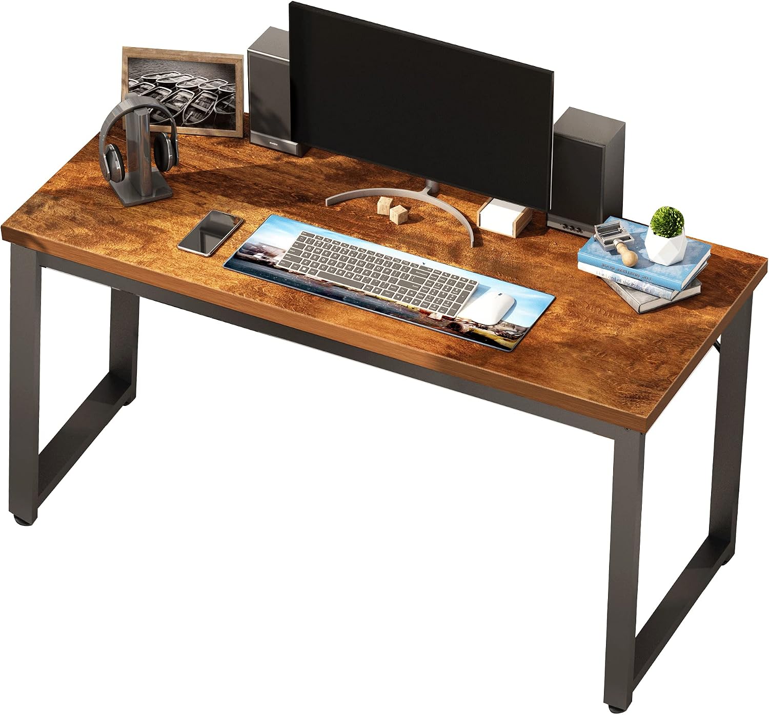 JOISCOPE Computer Desk with Honeycomb Panel for Home Office, PC Laptop Study Writing Table Workstation, Modern Simple Style, 55 inches(Vintage Oak Finish)…