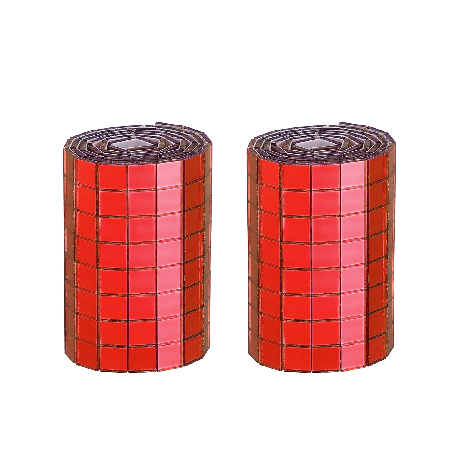 sourcing map 960 Pcs Mirror Mosaic Tiles 5 x 5 mm Square Glass Self-Adhesive Disco Ball Mirror Tiles Sticker for DIY Craft Decoration Art Collage Card Making, Red — image 1