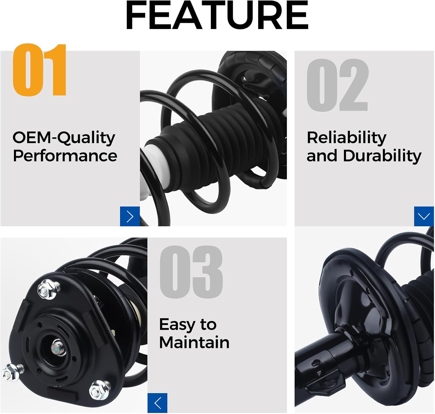 PAROD Shock Absorber Strut Fit for 2005-2010 Scion tC Front w/Coil Spring Assembly # 172391 172390 Passenger & Drive Side