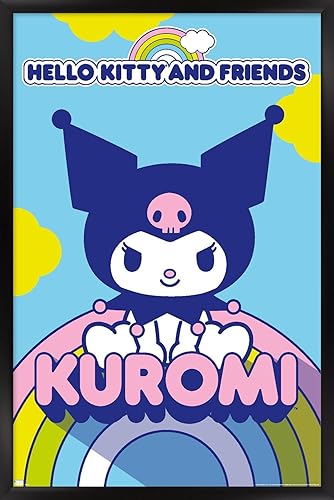 Trends International Kuromi - Póster de pared de Hello Kitty and Friends, 22.37 x 34.00 pulgadas, versión enmarcada en negro