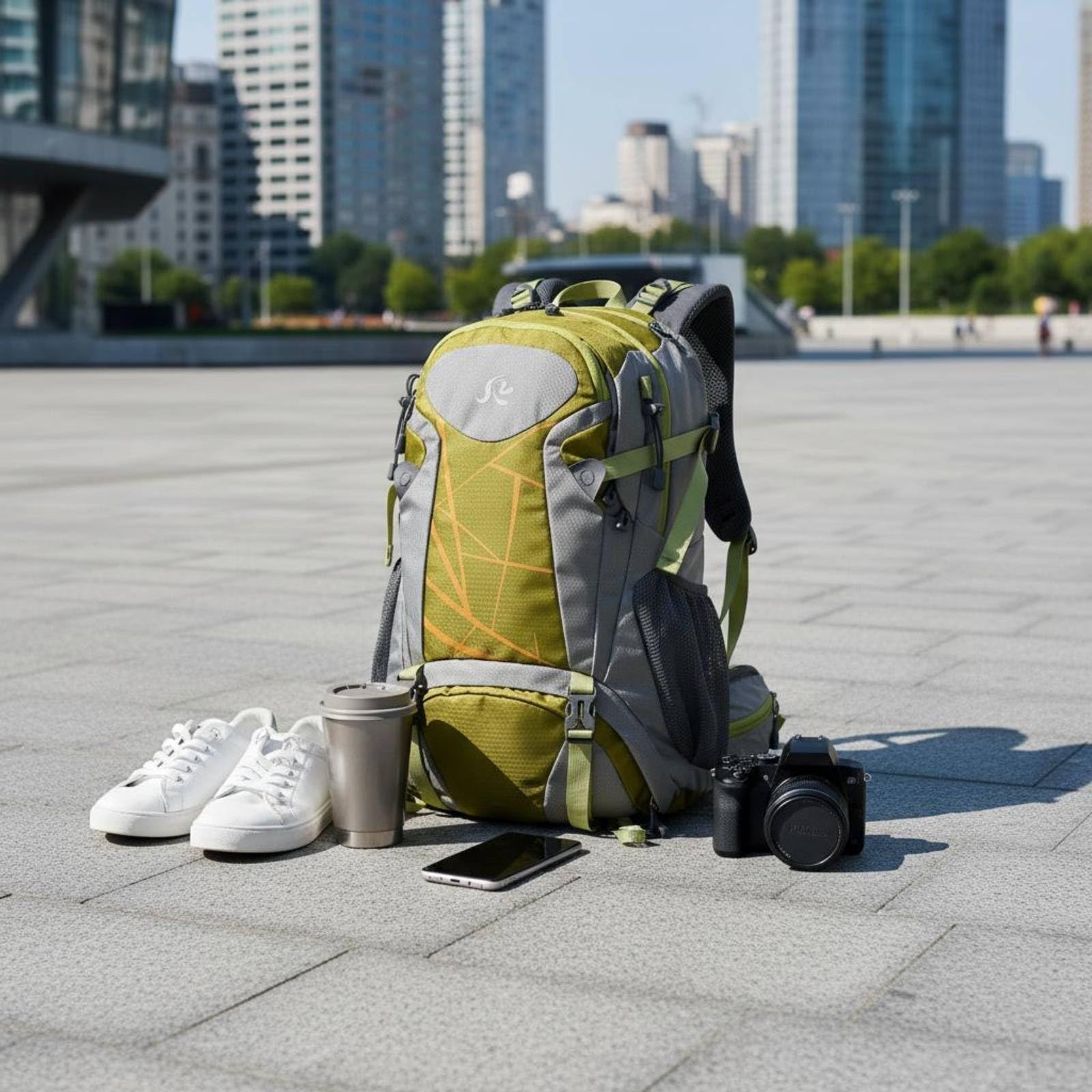 MERIGLARE Wanderrucksack Outdoor Hiking Pack Rucksack Tagesrucksack Trekkingrucksack Reiserucksack 40L Strukturierter Aufbau Mehrere Fächer Fronttasche, Grau, Grau