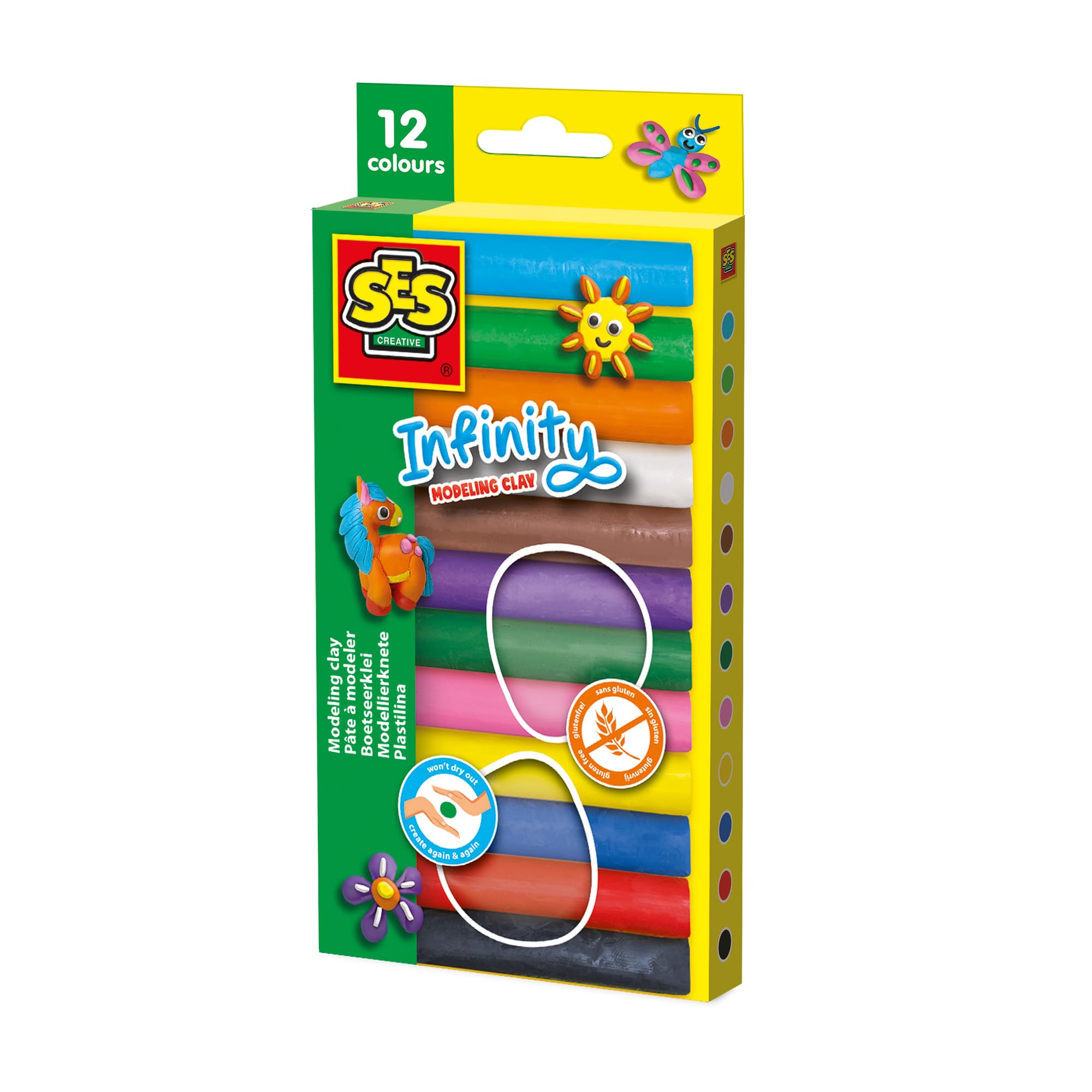 SES Creative 00406 - Infinity Modeling Clay - 12 Pack 180Gr
