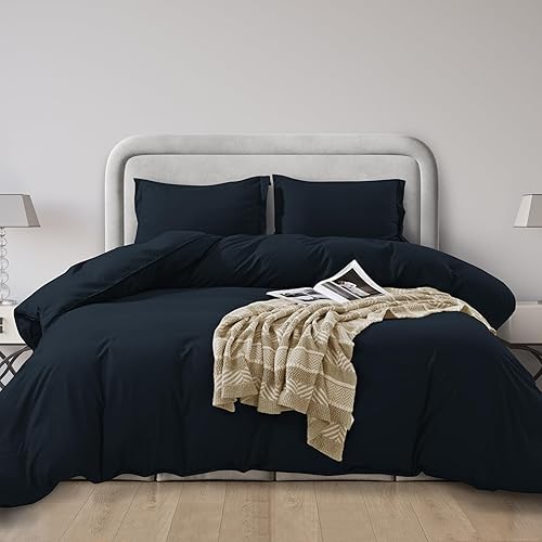 Miniatura 21 de Elegant Comfort Juego de funda de edredón de lujo de 3 piezas, colección de hotel de microfibra de alta calidad de hotel de 1500 hilos, funda