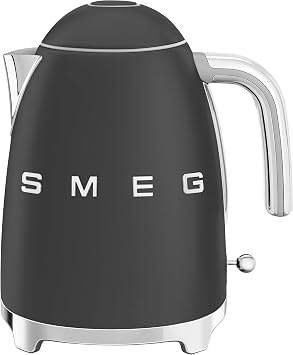 Smeg 50 s Style Jug Kettle, Soft Opening, 360 Swivel Base, Anti-Slip Feet, 300W, 1.7L, Matte Black