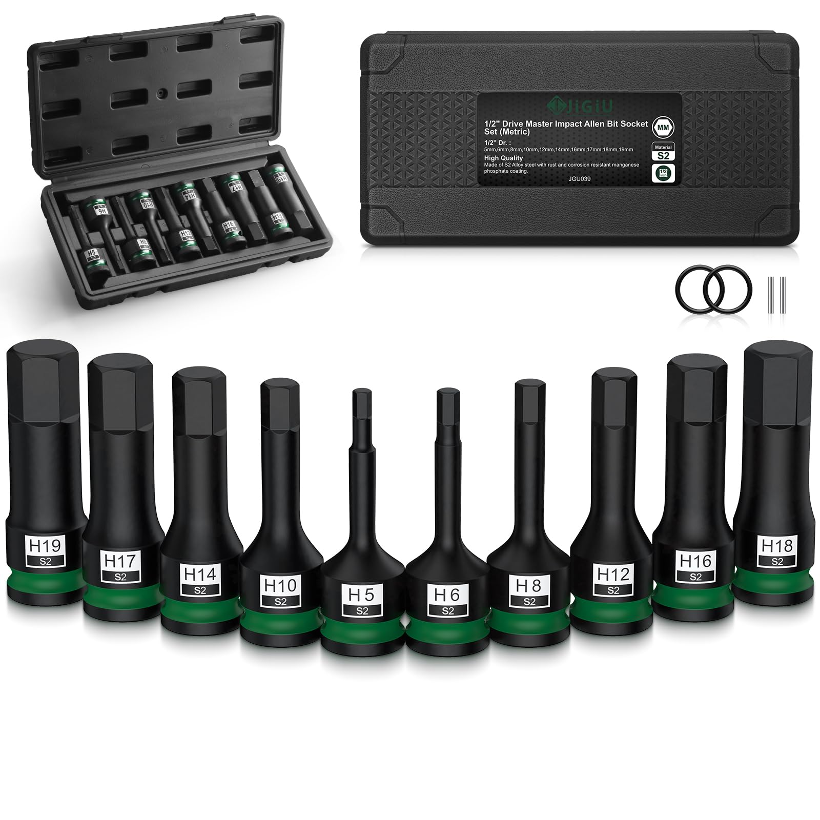 JiGiU 10PCS 1/2" Drive Impact XZN Bit Socket Set Spline Socket Set Sq – PROSTER Store