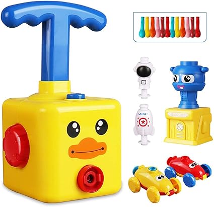 Voiture Alimentee Par Ballon Avec Tour De Lancement Voiture De Ballon Inertiel Avec 12 Ballons Pompe A Ballon Gonflable Main Pousser Air Power Science Experiment Vehicule Power Ball Voiture Jouet Amazon Fr
