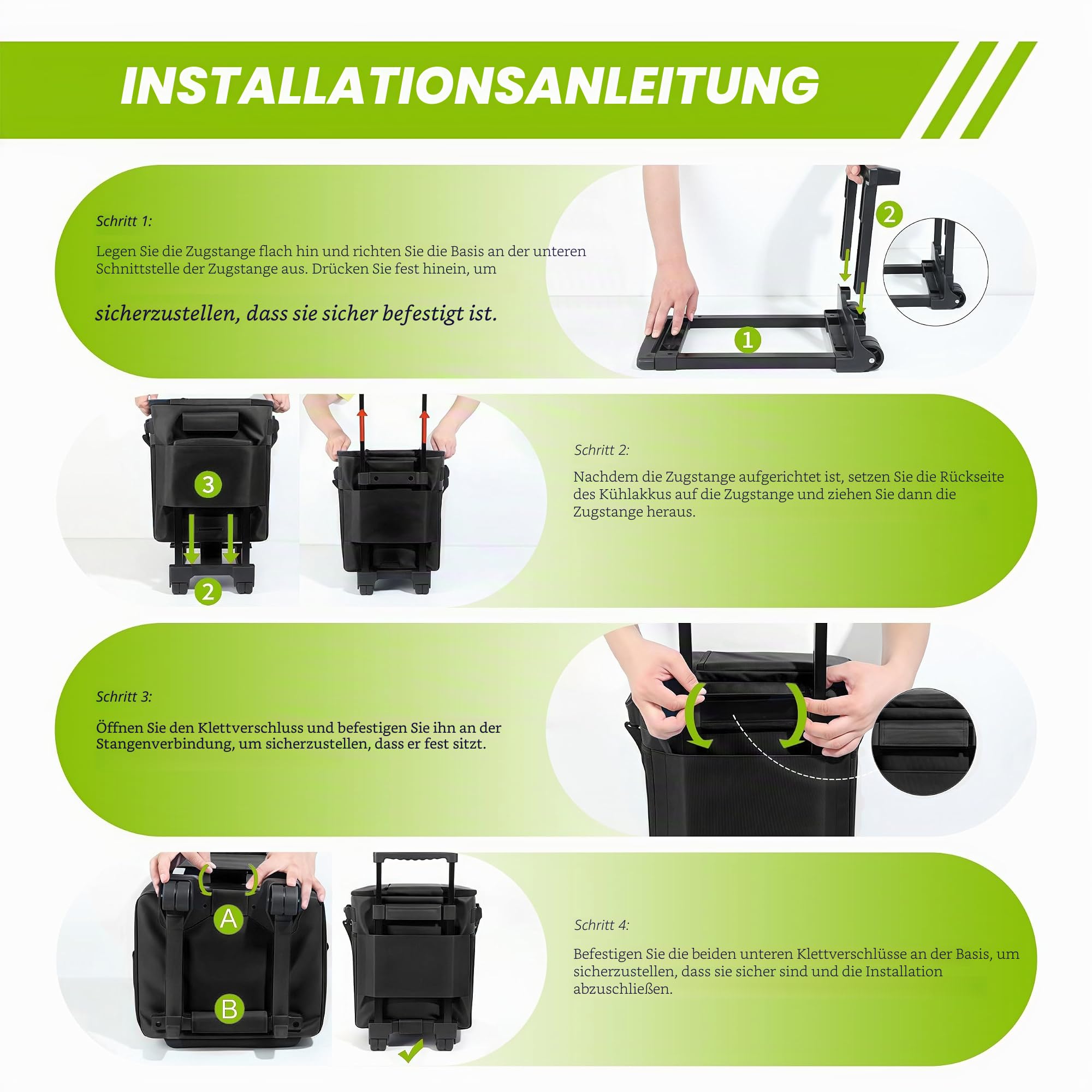 Isolierte Kühlbox mit Rädern, 35L Faltbar Picknicktasche, Tragbare wasserdichte Isoliertasche mit Verstellbare Schultergurte, Warm und Kalt Halten für Camping, Picknicks und Grillabende