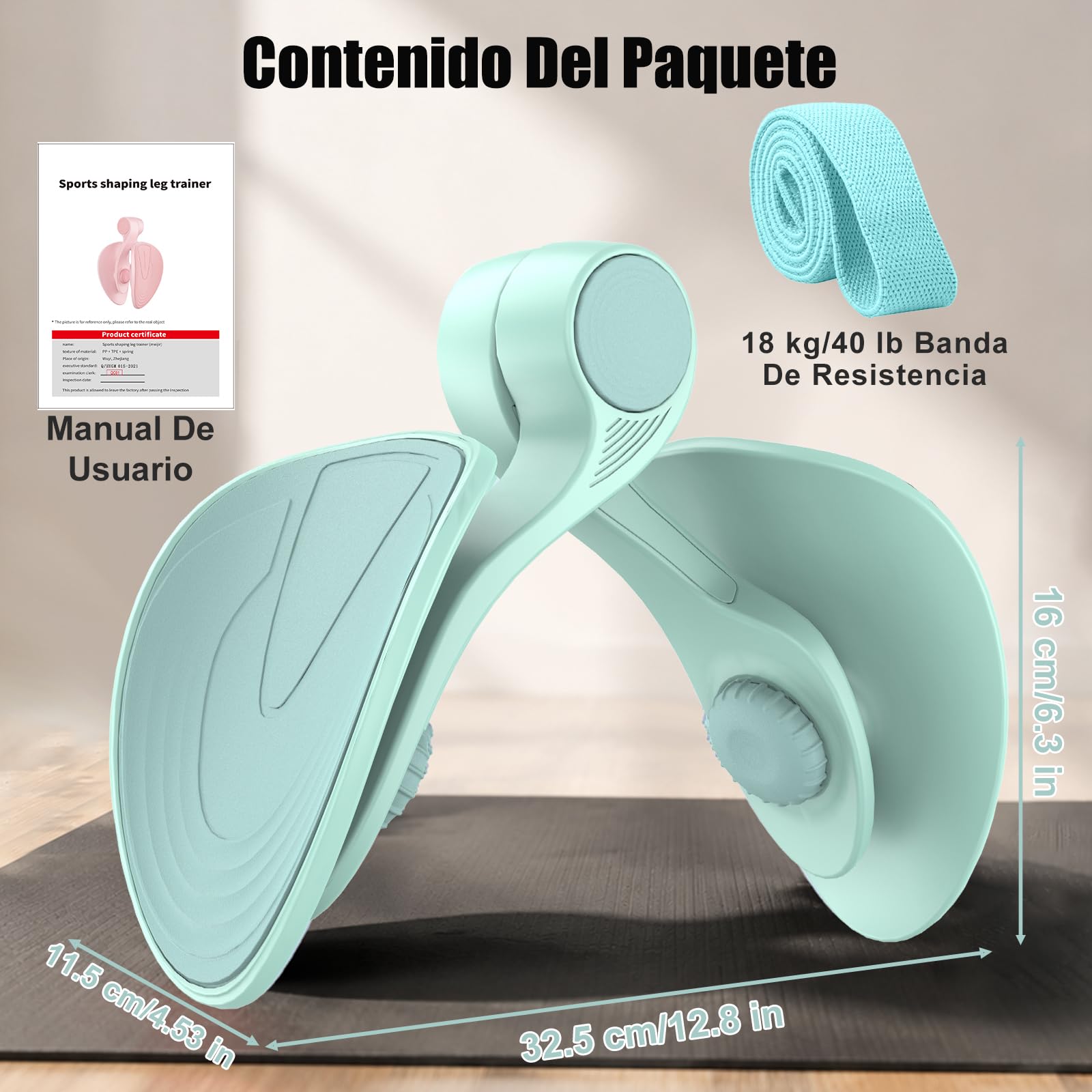 Ejercitador de Piernas y Suelo Pélvico 16KG y 22KG Máquina para Ejercicio en Casa Fortalecedor de Glúteos Entrenador Kegel con Banda Tonificador de Muslos Equipo de Musculación para Mujeres y Hombres