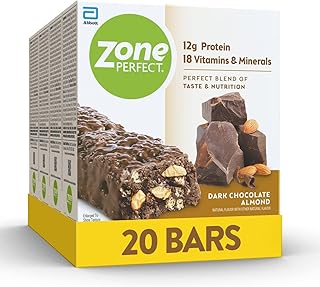 Zone Perfect Protein Bars, Dark Chocolate Almond, 12g of Protein, Nutrition Bars with Vitamins & Minerals, Great Taste Gua...