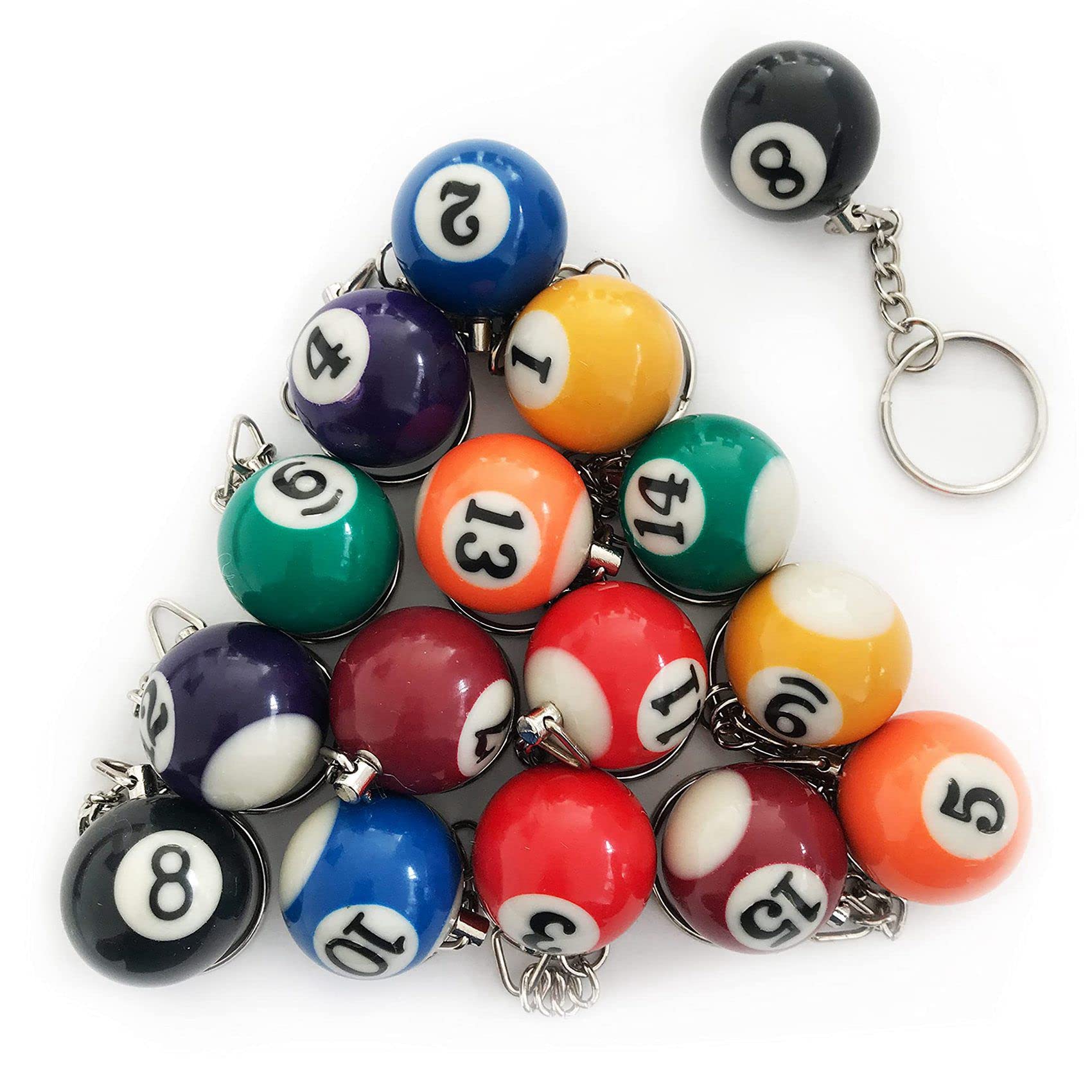 biyan de 64 llaveros coloridos de bola de billar, bolas de , accesorios de de billar de ocho bolas