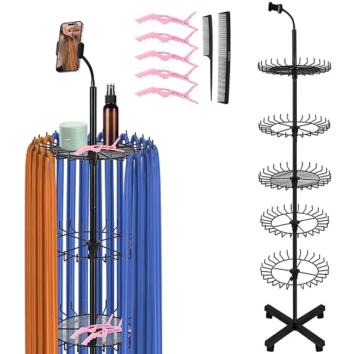 Braiding Hair Rack Standing Hair Extension Holder 140 Pegs Braiding