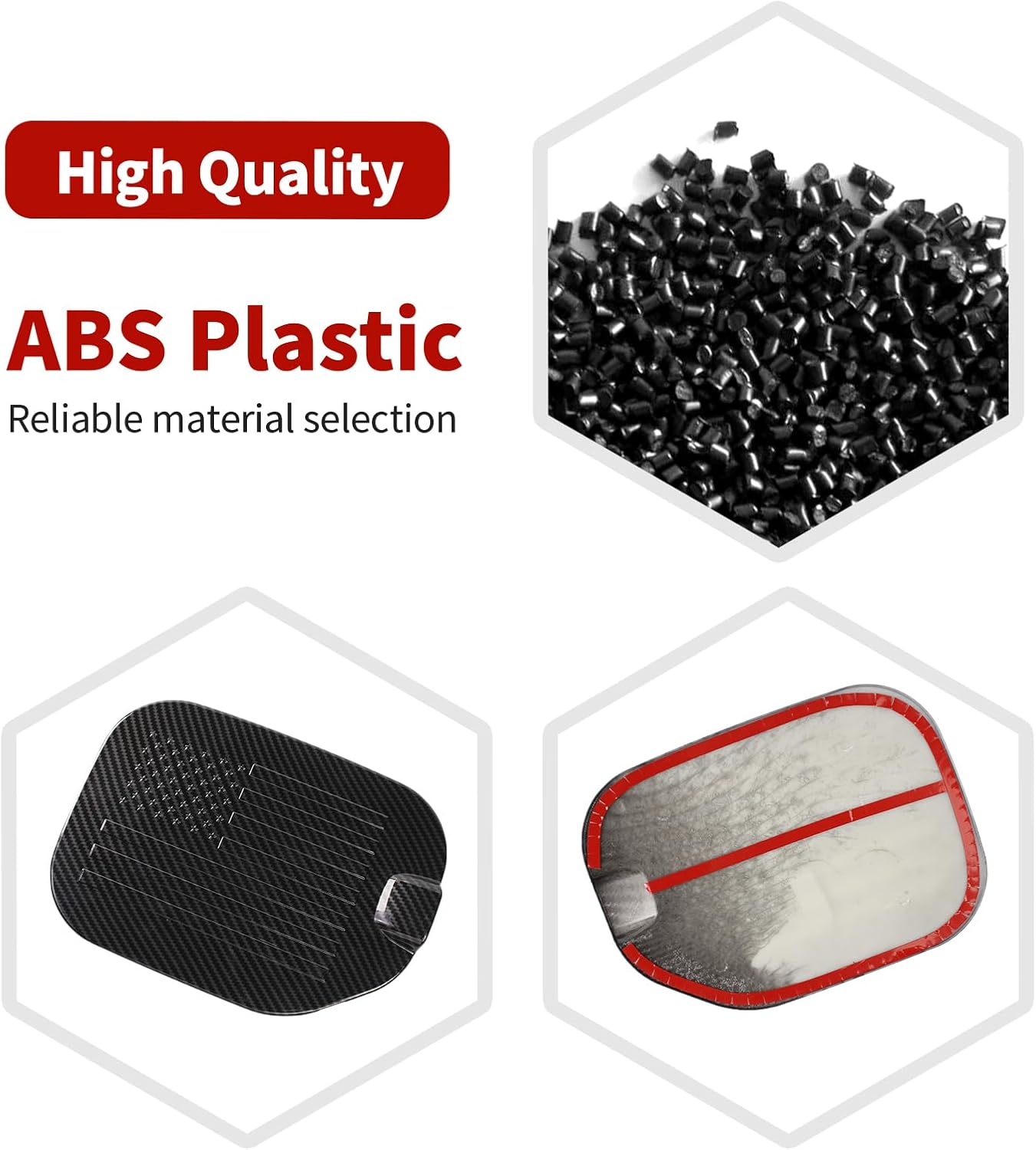 for F150 Gas Cap Cover Fuel Tank Door Trim for Ford F150 2021-Present Black Carbon Fiber Grain Exterior Accessories 1pc