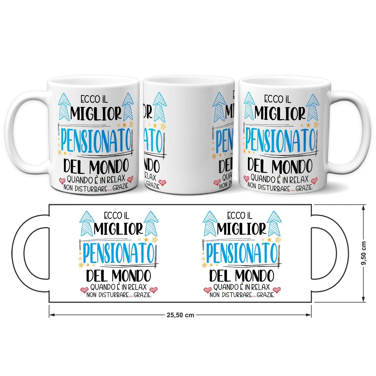STAMPATEK Tazza Regalo Pensionato dell'anno, Idea Regalo uomo pensione nonno pensionato, compleanno uomo, Tazza Miglior Pensionato del Mondo in Relax - MUG178