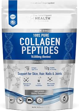 The Intelligent Health Hydrolysed Collagen Powder (Bovine) - High Protein Grass Fed Unflavoured Peptides - Collagen Supplements for Women | Gluten Free, Paleo & Keto Friendly (2Kg)