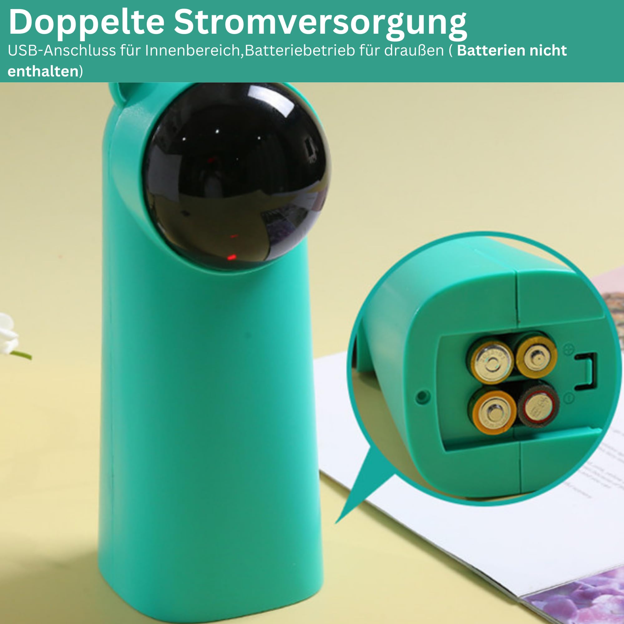 HANAA Katzespielzeug,Interaktives Katzenspielzeug für Katzen, Laserpointer, Elektrischer Laserpointer, Beste Toys für Kätzchen, Katzenlaserpoint, Intelligenzspielzeug, weiß