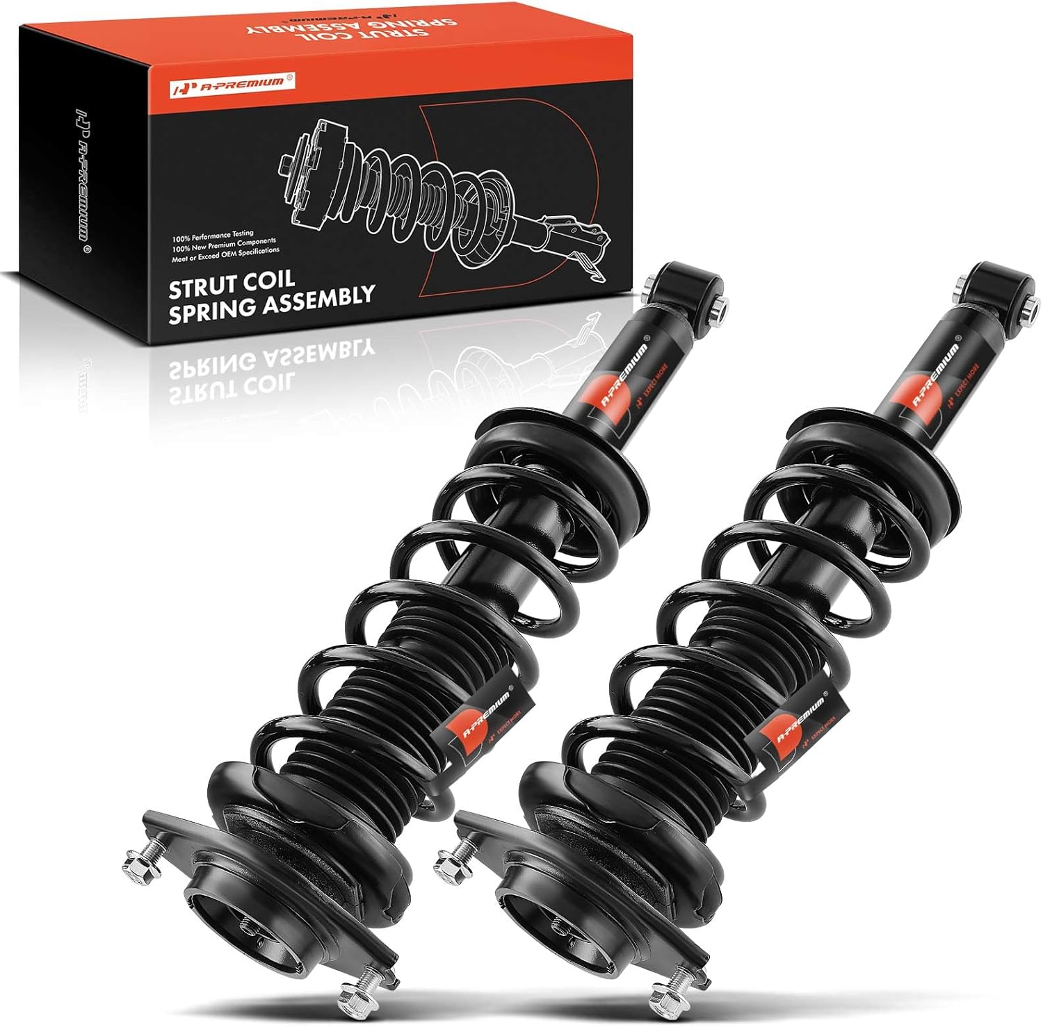 A-Premium Rear Complete Struts Compatible with Subaru XV Crosstrek 2013-2015, Crosstrek 2016-2017 - 2x Replacement Suspension Shock Absorber with Coil Spring Assembly