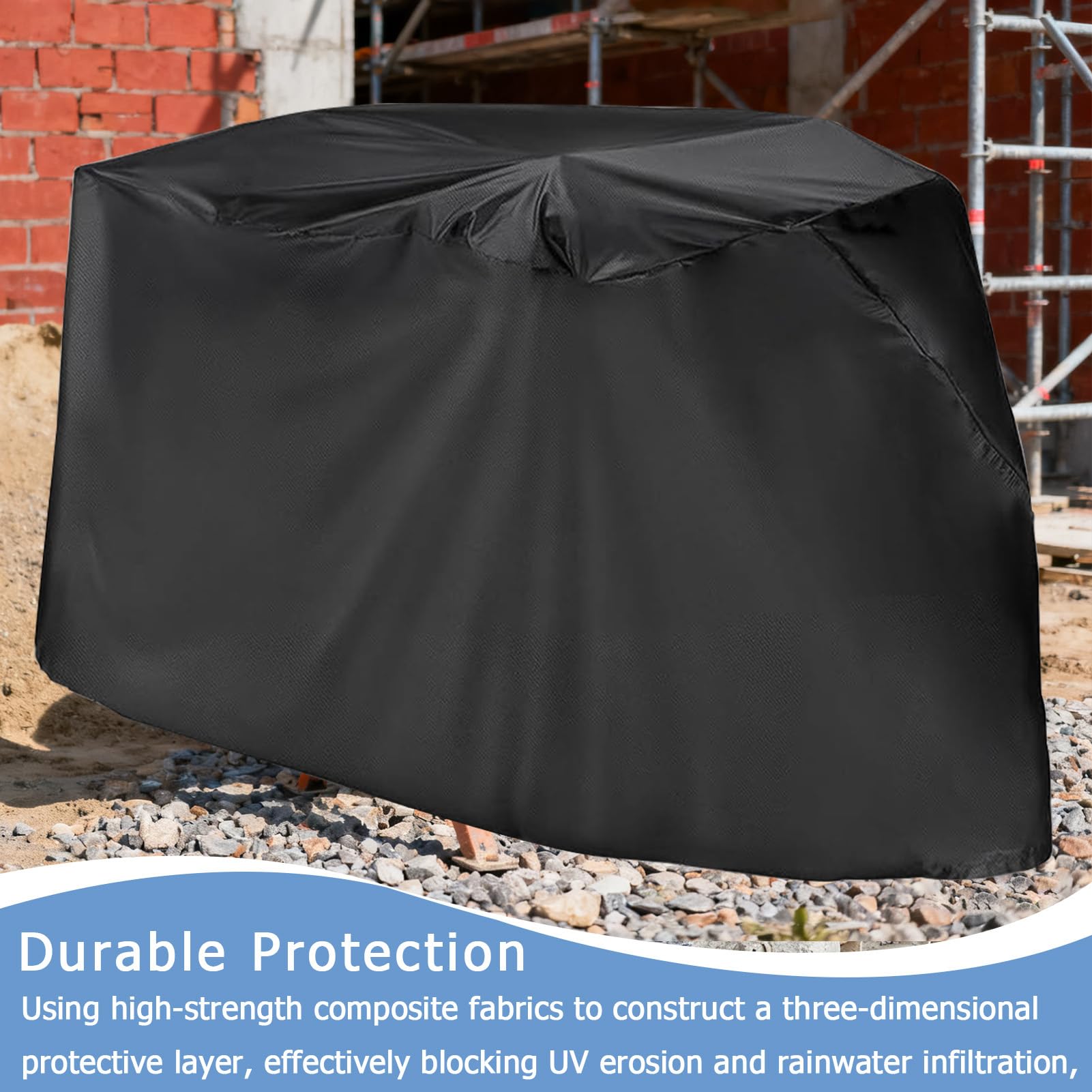 Housse de protection pour bétonnière - Tissu Oxford imperméable à l'eau et à la poussière - Housse de protection pour machine à mélanger portable - Bâche de protection résistante aux intempéries pour