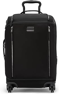 Voyageur Leger 4 Wheeled Luggage - Women's Lightweight and Spacious, Sleek Silhouette, Durable Premium Suitcase - 21.8" International Expandable Carry-On, Black with Gunmetal Hardware