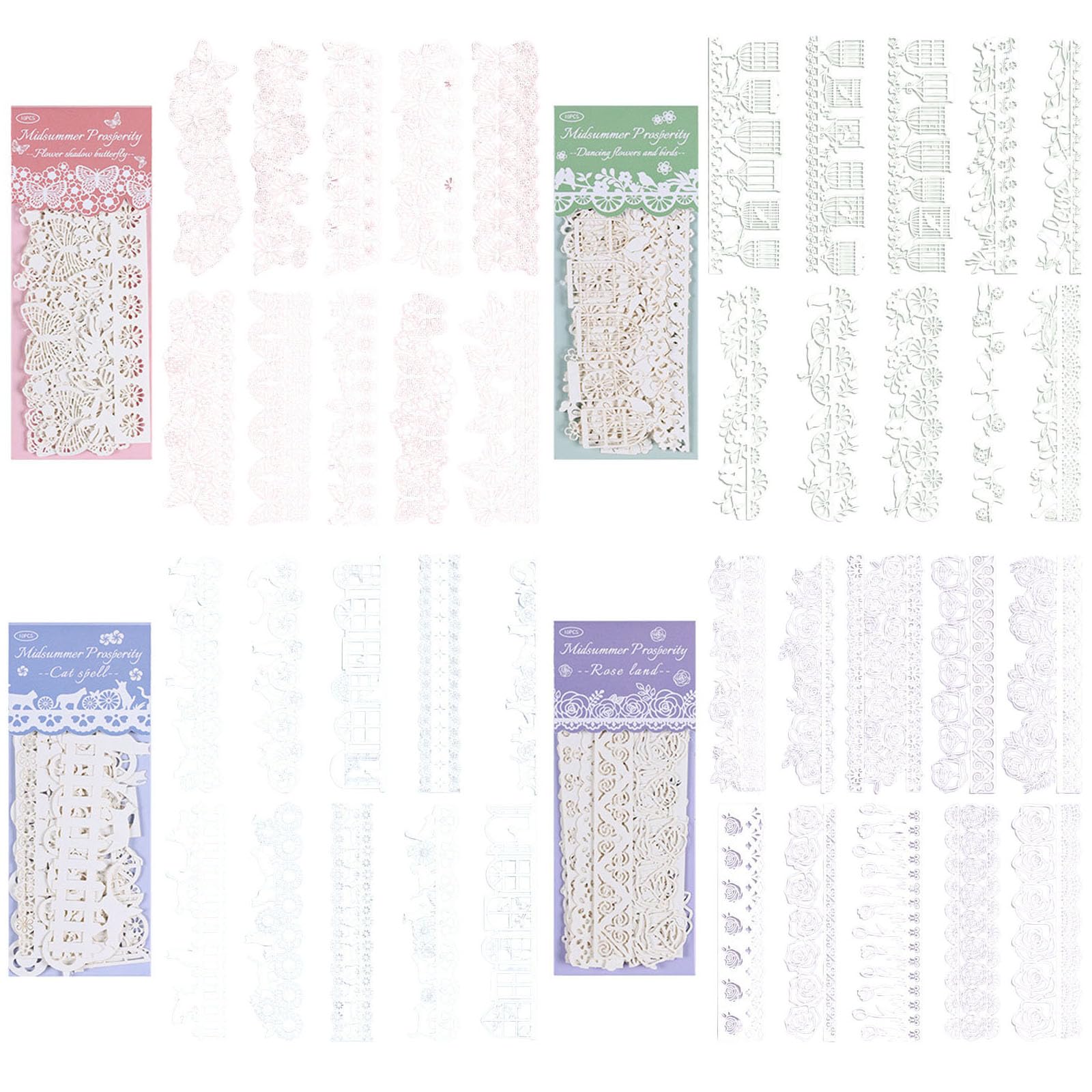 Papier do scrapbookingu, 80 sztuk papieru do scrapbookingu z koronką, pusty koronkowy kwiatowy wzór dekoracyjny pasek papieru do rękodzieła