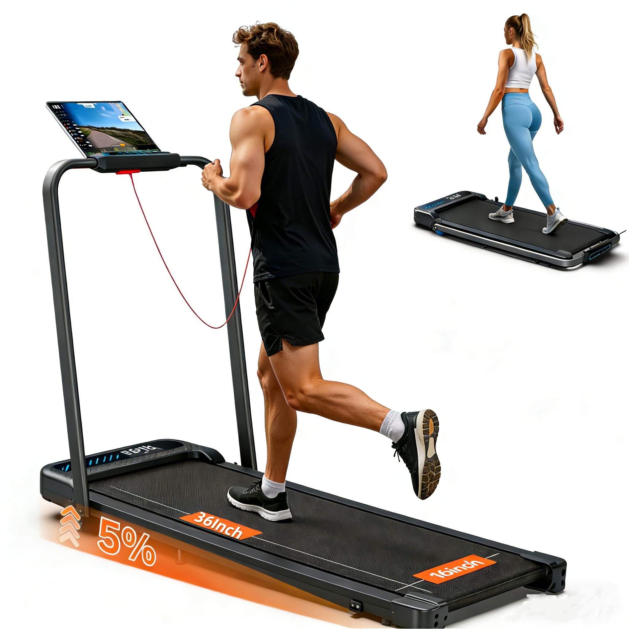 Cinta Andar Copant 9% Incline Treadmill, 300lb Weight Capacity Home Office Passadeiras De Correr