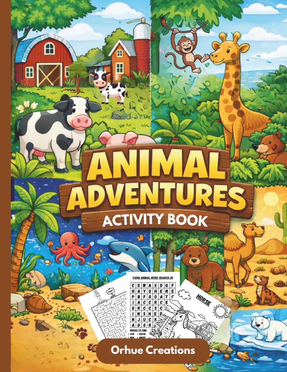 Animal Adventures Activity Book for Kids: 100 Pages of Activities