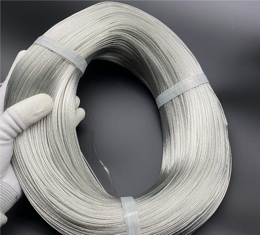 Cable de araña plateado de 2 núcleos, alambre paralelo transparente, soporte de lámpara LED eléctrico plano, Cable de araña suave de 30awg(Double silver)