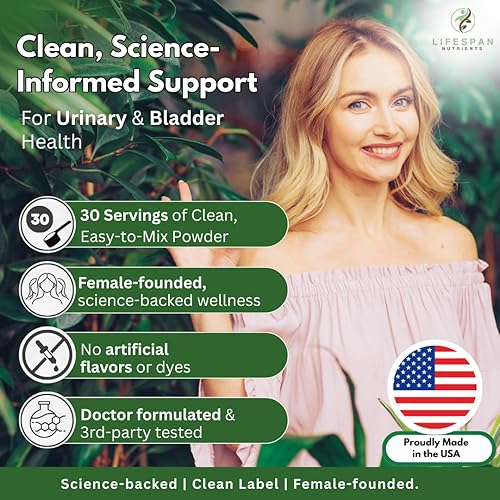 Miniatura 6 de Equilibrio del tracto urinario  D-manosa, arándano, probióticos y prebióticos  Vejiga y bienestar digestivo, polvo sin gluten, 30 porciones.