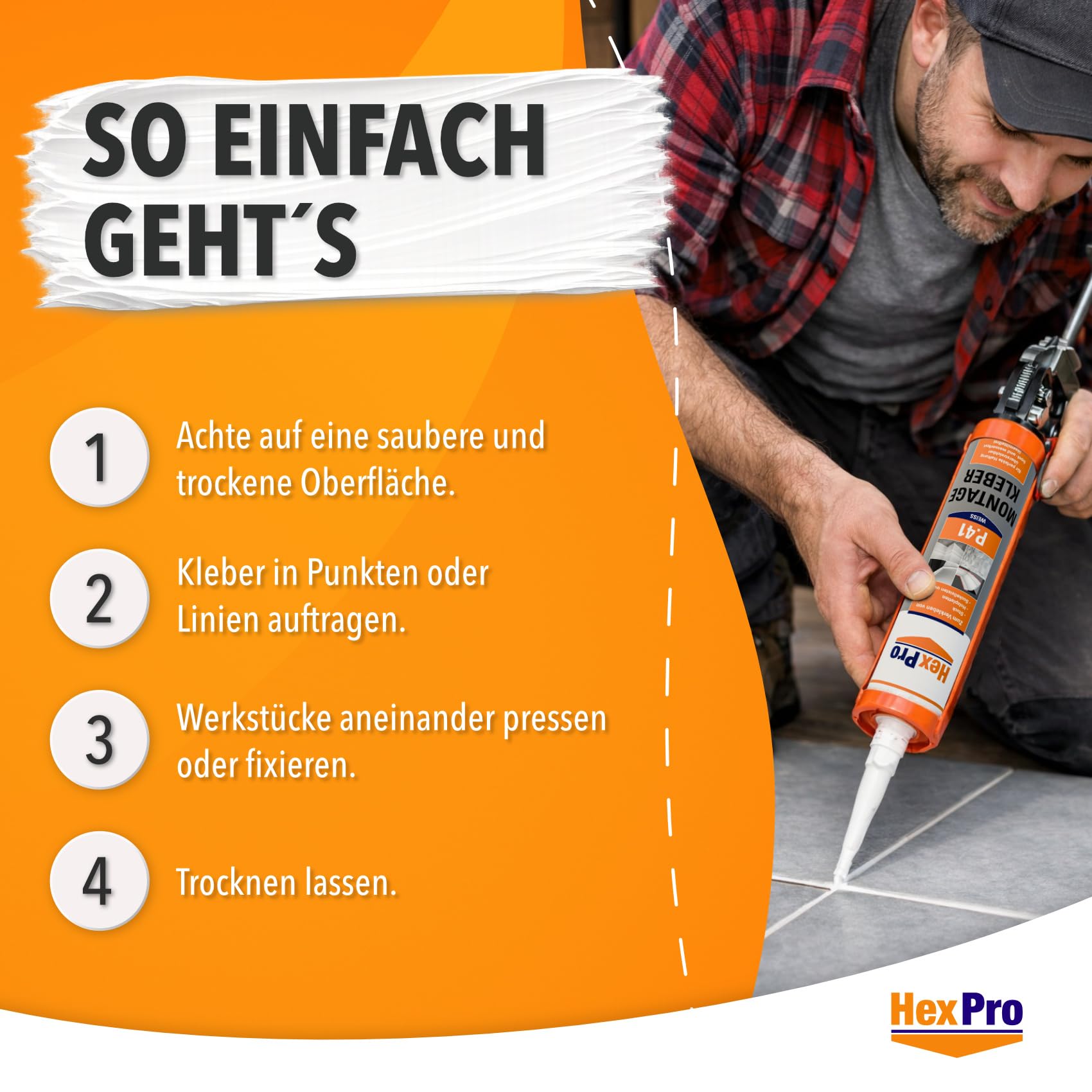 P63 Adhesivo de Montaje Extra Fuerte, Adhesivo Polimérico MS de Alta Adherencia para, Cantidad:12 piezas, Contenido adhesivo:310 ml