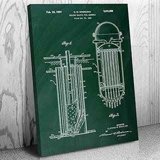 Patent Earth Nuclear Reactor Fuel Rods Canvas Print, Engineering Student, Consultant Gift, Industrial Wall Art, Power Technician Green Chalkboard (8 inch x 10 inch)
