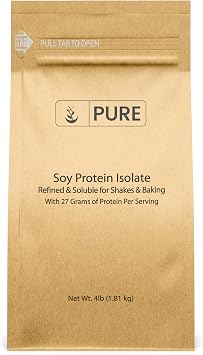 PURE ORIGINAL INGREDIENTS Soy Protein Isolate 4 lb Always Pure, No Fillers or Additives