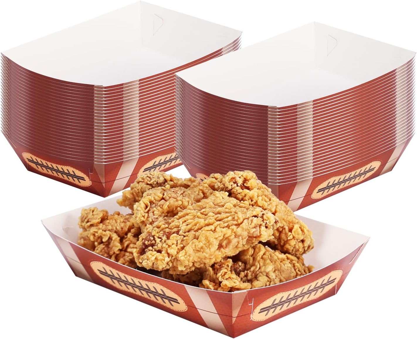Pro.me Paper Food Trays for Party Decorations,Disposable Nacho Trays,Football Food Boats for Parties and Hot Dogs,Events, Snacks, Candy?48 Pack 3lb? 3lb. 48pack Football