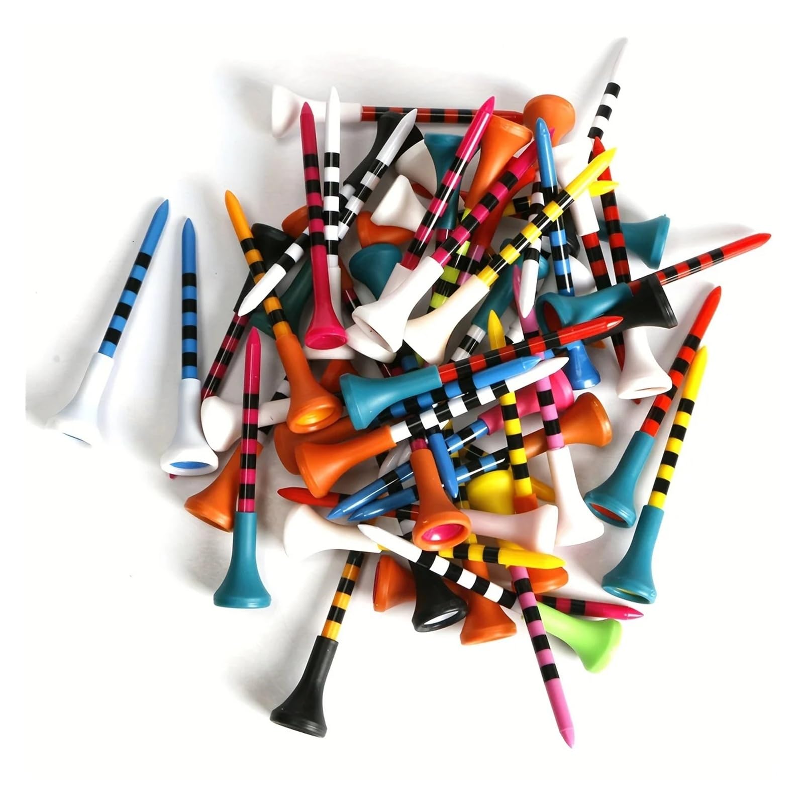 50 Stück 70 mm/83 mm Golf-Tees aus Kunststoff mit Skalenmarkierung, rutschfeste Golfball-Tees, langlebiges Golfschläger-Zubehör for das Training