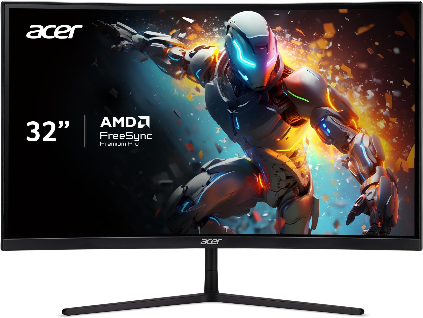 Acer EI322QUR Pbmiippx 31.5" 1500R Curved WQHD 2560 x 1440 Gaming Monitor | AMD FreeSync Premium Pro | Up to 165Hz Refresh Rate | 1ms VRB | VESA DisplayHDR 400 | 2 x Display Ports & 2 x HDMI 2.0 Ports