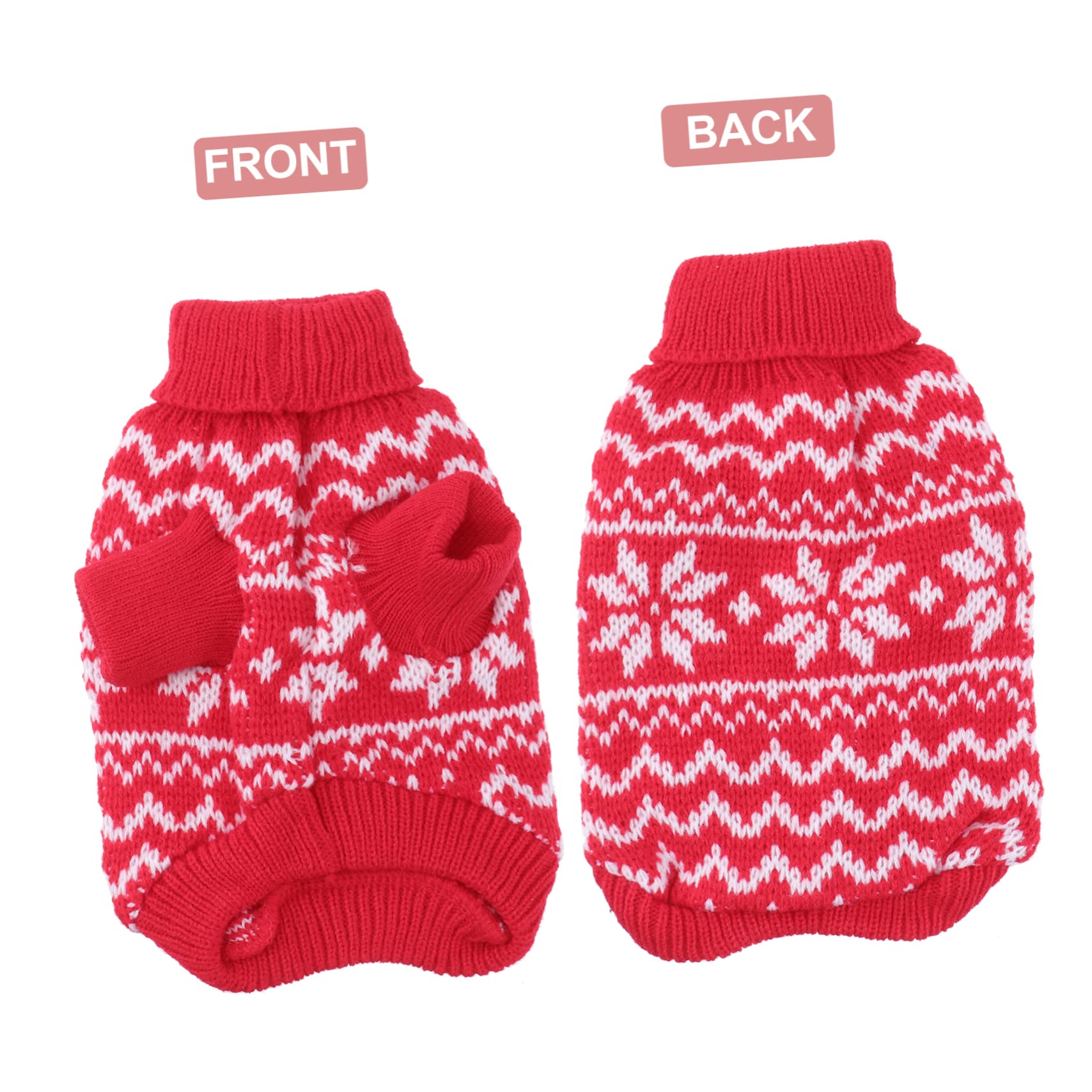FRCOLOR 2pezzi Maglione per Cani con Motivo Fiocco di Cappotto Invernale per Animali Domestici Abbigliamento Natalizio per Feste Rosso Facile da Indossare e Lavare Materiale Elastico e