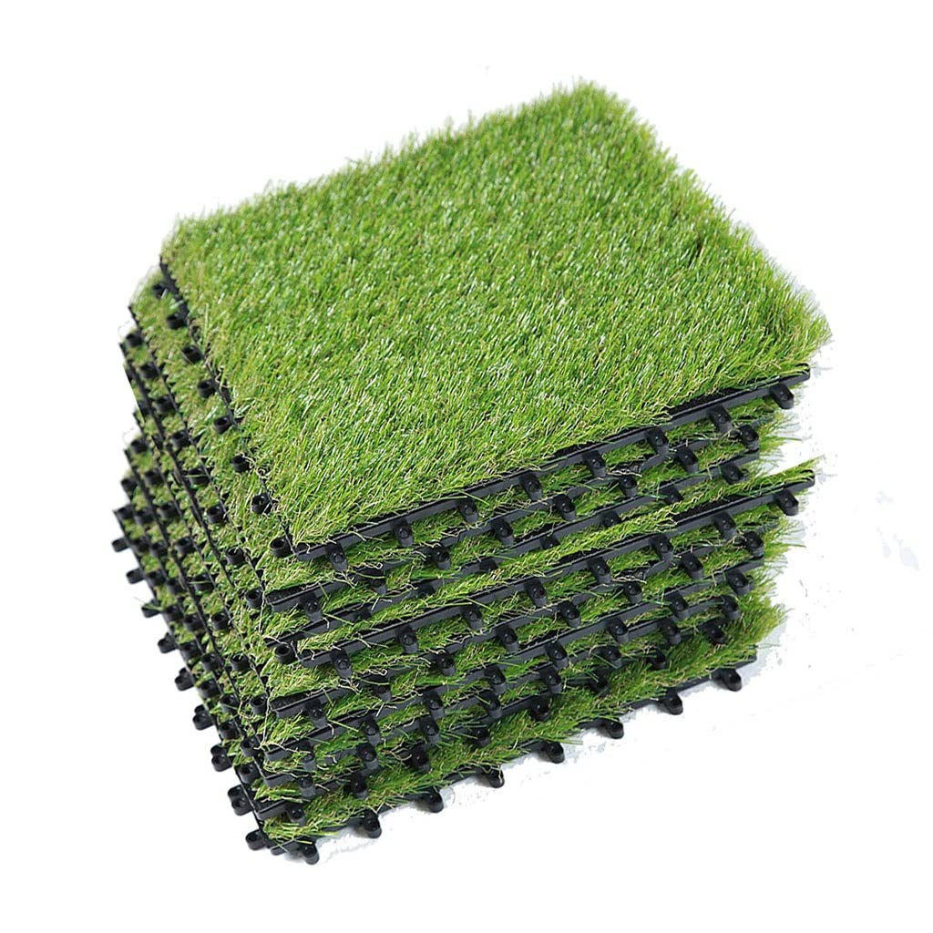 Gazon artificiel carré emboîtable pour revêtement de sol de jardin